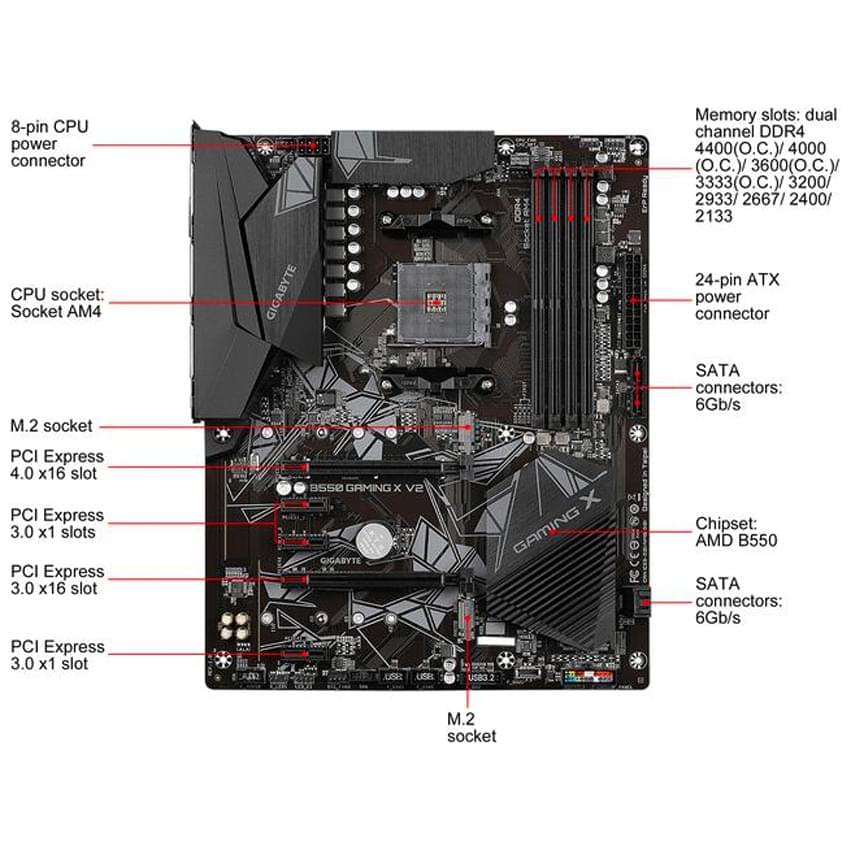 Motherboard Gigabyte B550 Gaming X V2 Rev.1.0 Am4